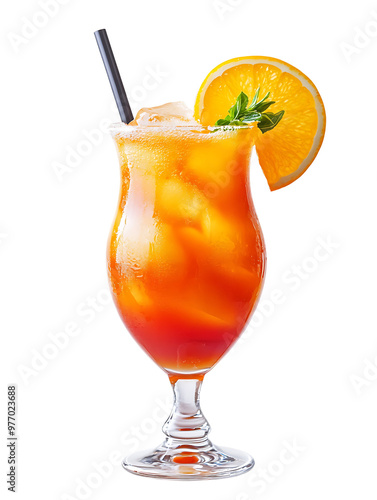 Hurricane Cocktail Fresh Drink on Party Isolated on White Background