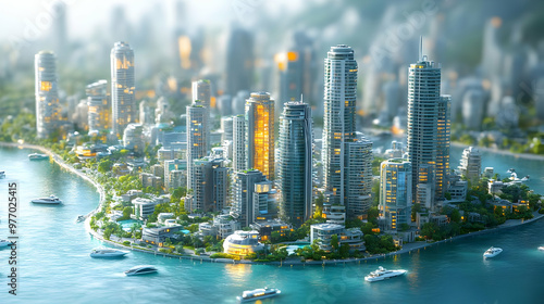 Miniature model of a modern...