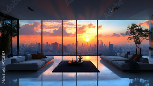 Modern living room with pan...