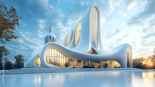 Modern white building with ...