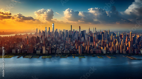 Panoramic aerial view of Ne...