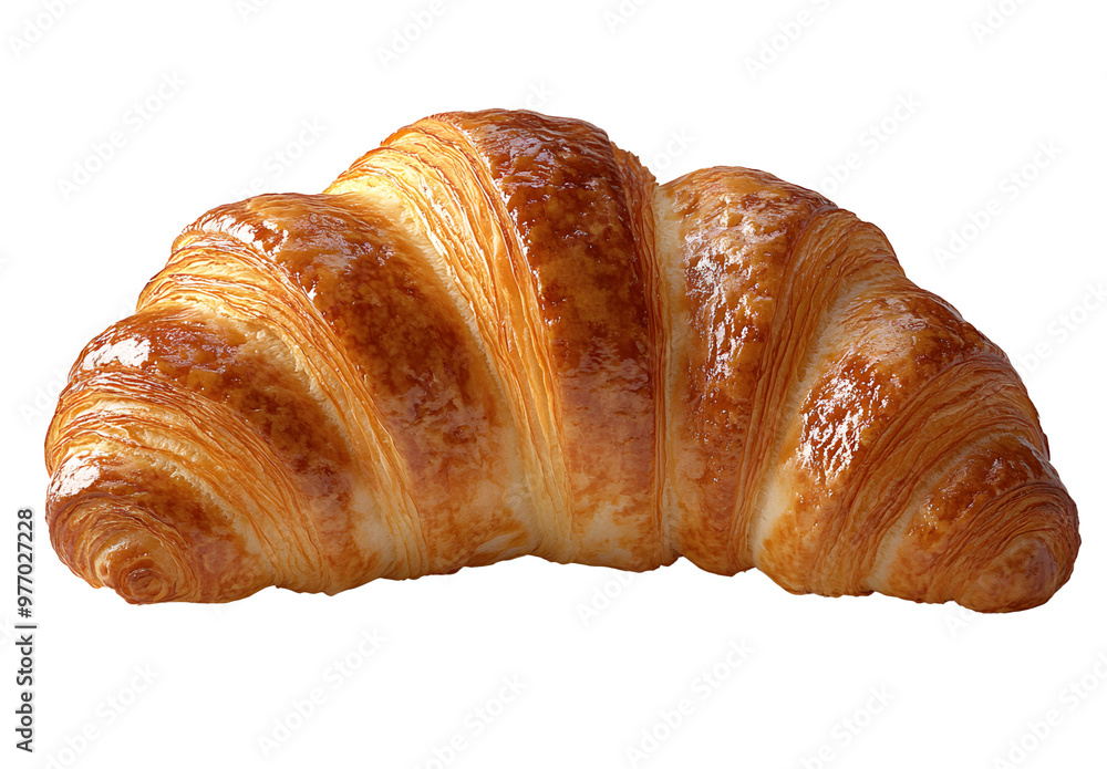 Close-Up of a Golden Brown Croissant on a Transparent Background Close-Up of a Golden Brown Croissant on a Transparent Background