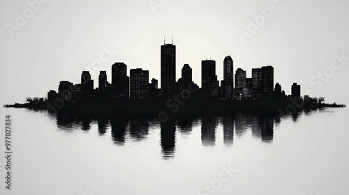 Silhouette of a modern city...