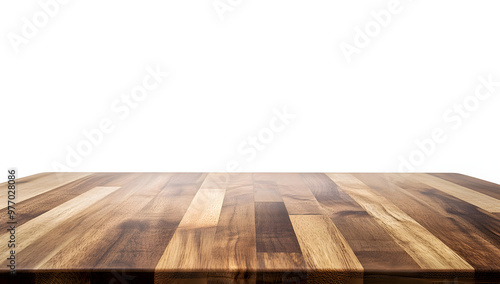 Wooden Table Top Isolated on White Background