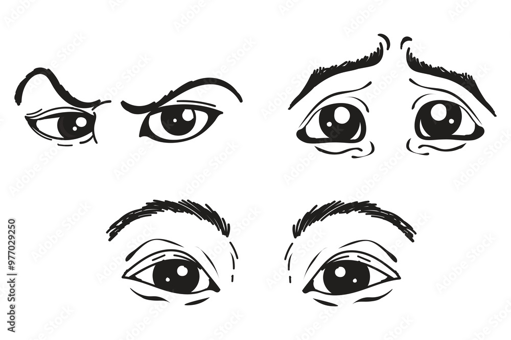 illustration of eyes expression. Eps 10 illustration of eyes expression. Eps 10