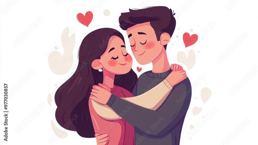 Characters expressing feelings of love and warmth, with gentle gestures and tender facial expressions, white background Characters expressing feelings of love and warmth, with gentle gestures and tender facial expressions, white background