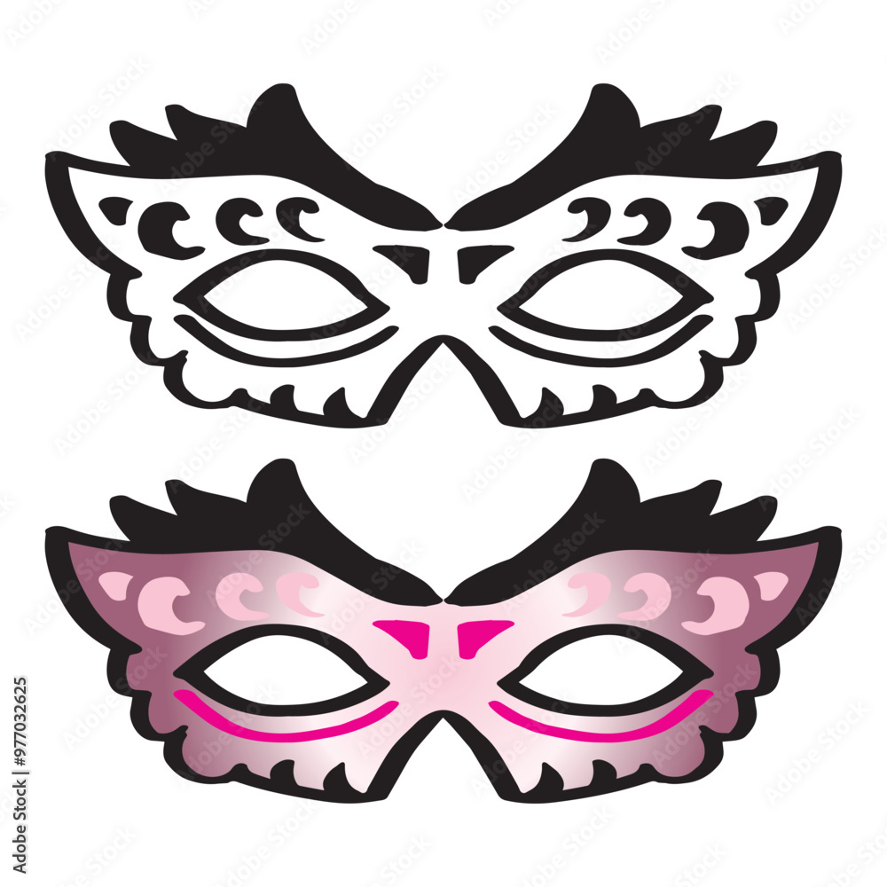 Carnival mask with feathers and ornaments. Vector illustration. Carnival mask with feathers and ornaments. Vector illustration.