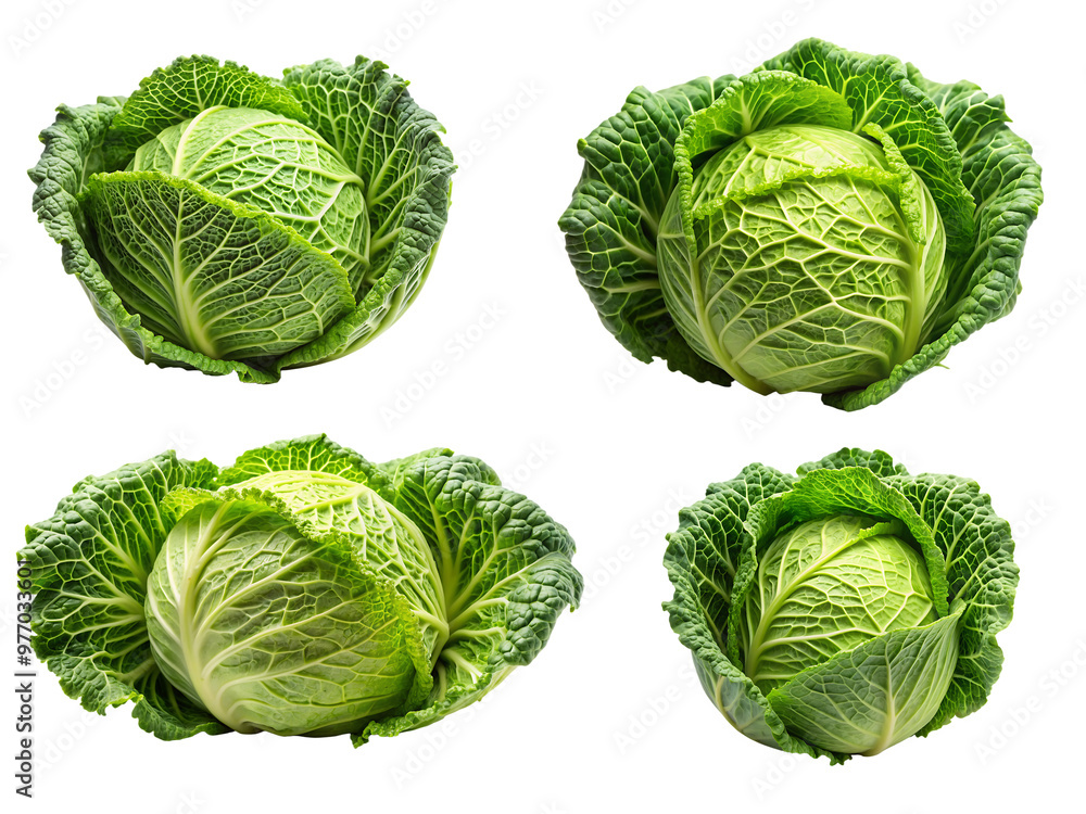 Fototapeta premium cabbage isolated on white background, AI GENERATED 