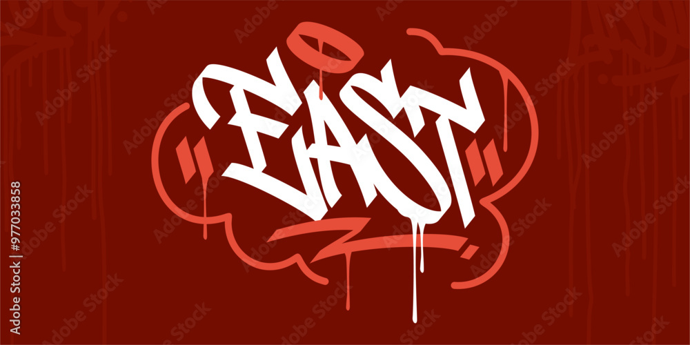 Trendy Word East Abstract Hip Hop Hand Written Graffiti Urban Style Vector Illustration Trendy Word East Abstract Hip Hop Hand Written Graffiti Urban Style Vector Illustration