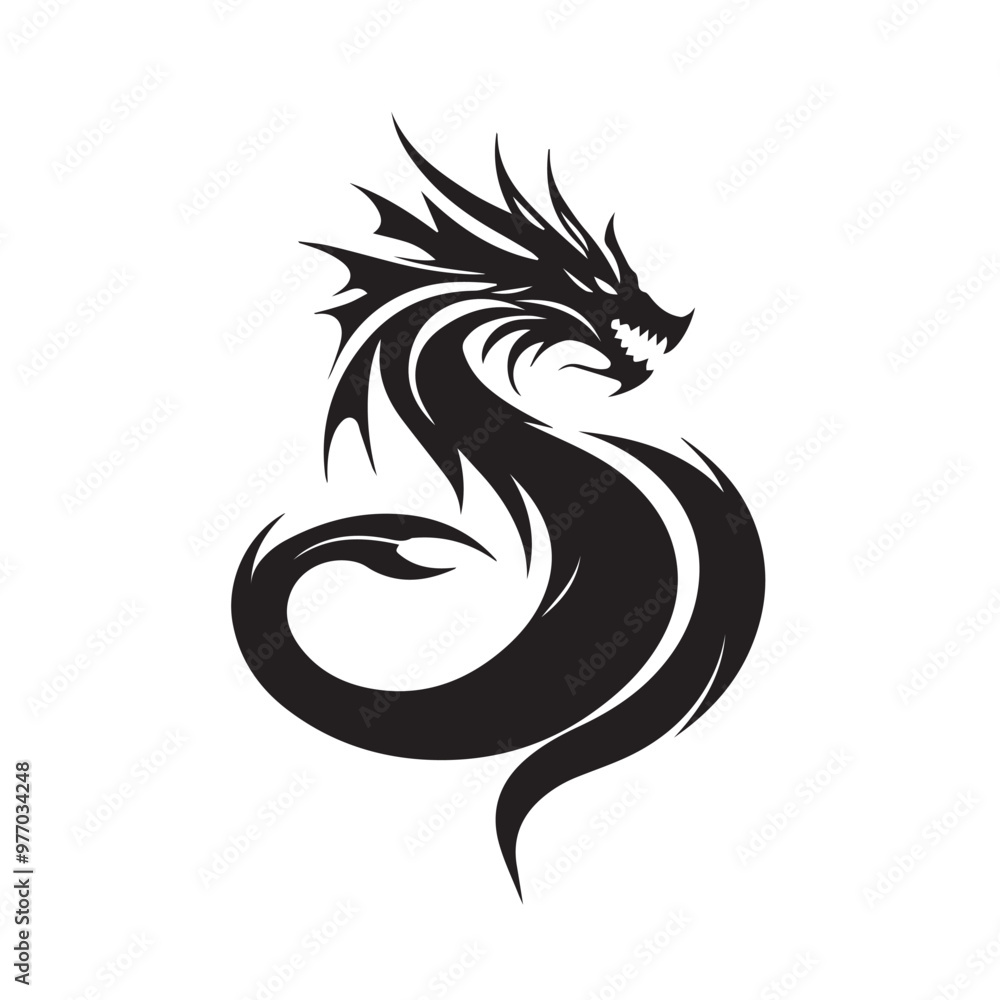 Dragon in cartoon, doodle style . Image for t-shirt, web, mobile apps and ui. Isolated 2d vector illustration in logo, icon, sketch style, Eps 10, black and white. AI Generative Dragon in cartoon, doodle style . Image for t-shirt, web, mobile apps and ui. Isolated 2d vector illustration in logo, icon, sketch style, Eps 10, black and white. AI Generative