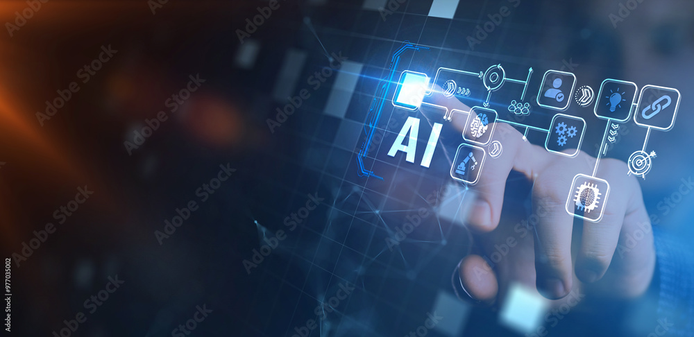 AI Learning and Artificial Intelligence Concept. Business, modern technology, internet and networking concept. AI Learning and Artificial Intelligence Concept. Business, modern technology, internet and networking concept.