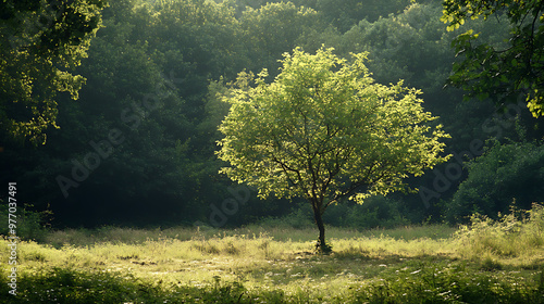 A nature reserve in Europe being overtaken by invasive species such as tree of heaven, with native flora struggling to survive  photo