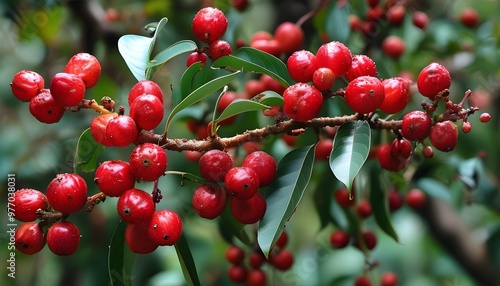 Vibrant Red Sprouts of Syzygium Myrtifolium Showcasing Natures Beauty