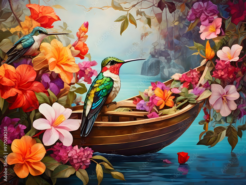 bird in the garden,Ai generated bird in the garden,Ai generated