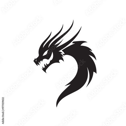 Wallpaper Mural Dragon in cartoon, doodle style . Image for t-shirt, web, mobile apps and ui. Isolated 2d vector illustration in logo, icon, sketch style, Eps 10, black and white. AI Generative Torontodigital.ca