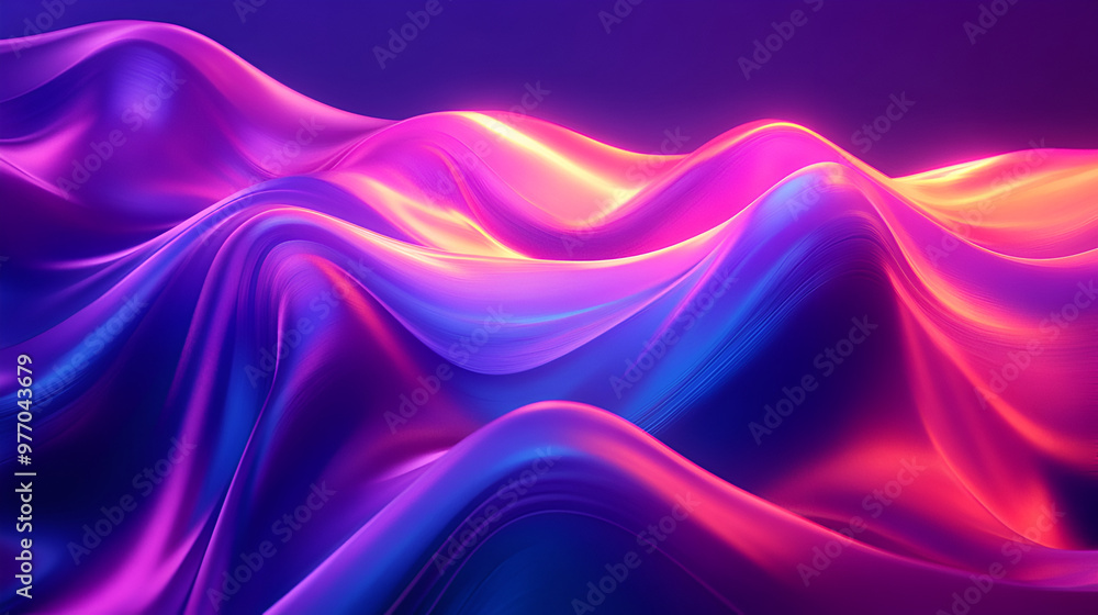 holographic iridescent neon curved wave in motion dark background ,Gradient design element for banners, backgrounds, wallpapers and covers, abstract background with smooth lines holographic iridescent neon curved wave in motion dark background ,Gradient design element for banners, backgrounds, wallpapers and covers, abstract background with smooth lines