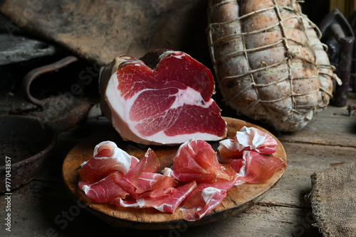 Culatello is the name of a fine raw ham produced in the Zibello area near Parma and Modena in Emilia Romagna