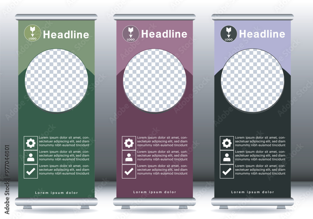 Roll up design banner display mockup template Roll up design banner display mockup template