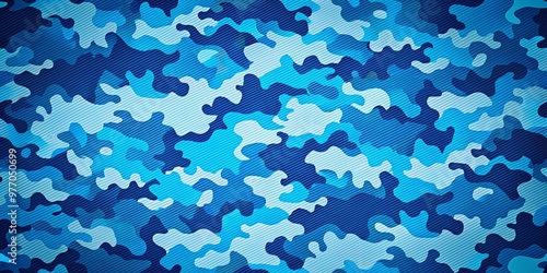 Abstract Blue Camo Pattern, Digital Art, Camouflage Pattern, Abstract Background, Geometric Shapes, Camouflage, Background