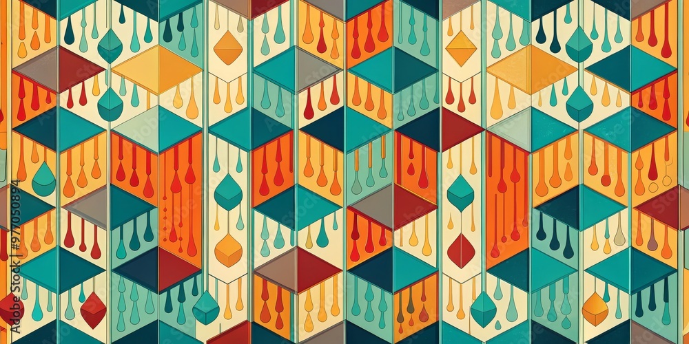 Abstract Geometric Pattern with Colorful Drips, Geometric Shapes, Digital Art, Abstract, Design, Pattern Abstract Geometric Pattern with Colorful Drips, Geometric Shapes, Digital Art, Abstract, Design, Pattern