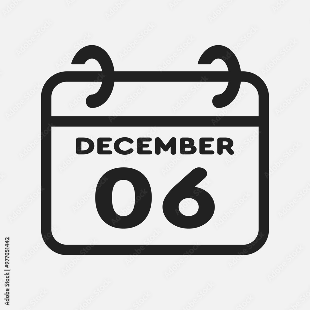 Icon page calendar day - 6 December Icon page calendar day - 6 December