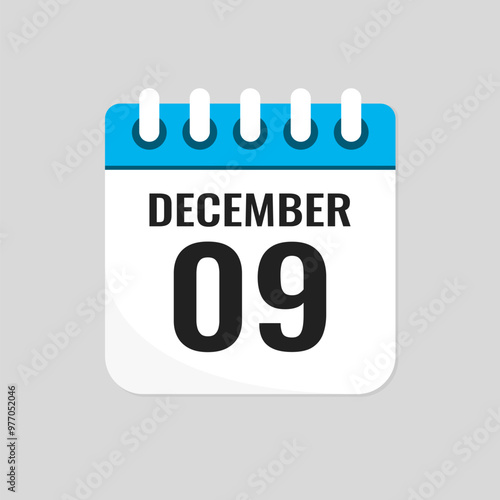 Icon page calendar day - 9 December