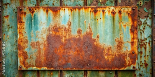 Rusted Metal Panel with Abstract Patterns, Macro , Texture , Background , Corrosion