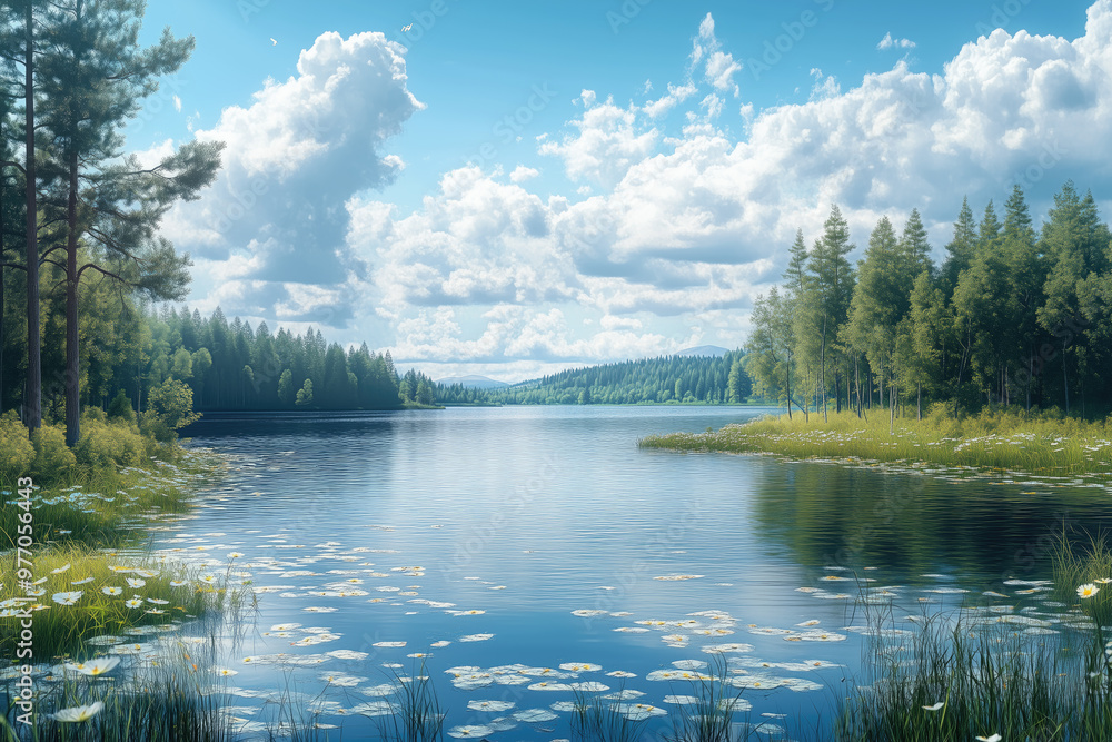 Fototapeta premium lake in the forest