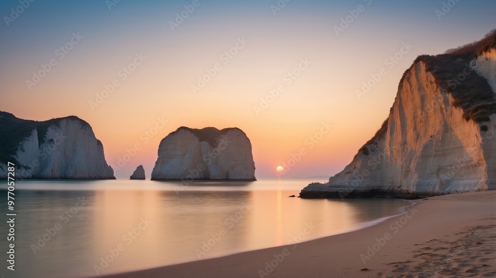 Tranquil Dawn at the Limestone Cliffs Bay. Tranquil Dawn at the Limestone Cliffs Bay.