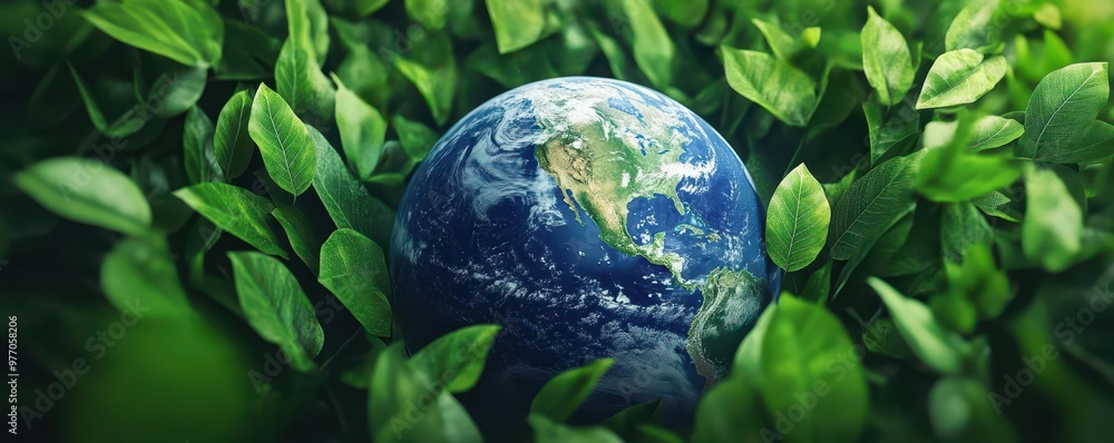 Earth surrounded by leaves with carbon credit trading data streams around it global sustainability, carbon credits, eco-finance Earth surrounded by leaves with carbon credit trading data streams around it global sustainability, carbon credits, eco-finance