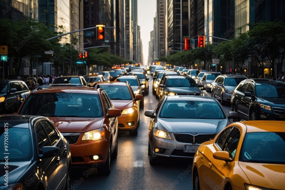Fototapeta premium traffic jam in a big city