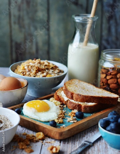 Satisfying gluten-free breakfast options with depth of field featuring healthy ingredients and delicious flavors