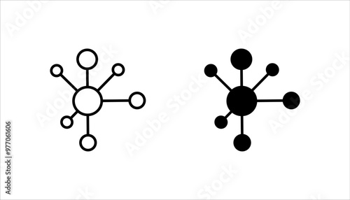 Network icon set, Connection symbol, social network, on a white background.