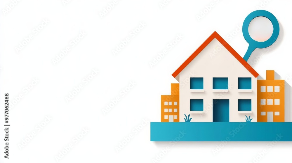 Health insurance network, hospitals and clinics, flat design illustration Health insurance network, hospitals and clinics, flat design illustration