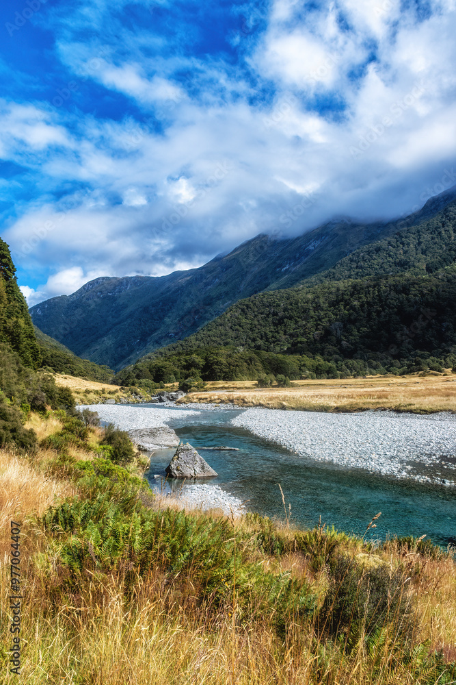 Amazing colored water at Blue Pools New Zealand