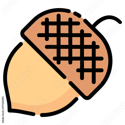 acorn filled outline vector icon