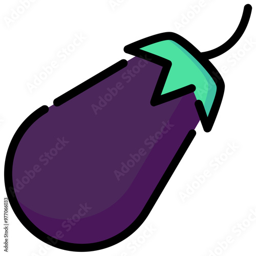 eggplant filled outline vector icon