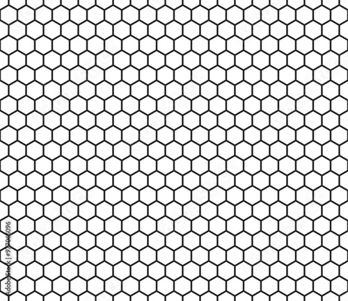 Geometric shapes background. Plain hexagon grid with bold cells. Hexagon geometric shapes. Seamless tileable vector illustration.