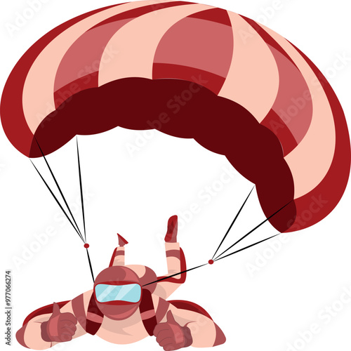 Vector, illustration, parachute, skydiver, man, character, for brochure, for poster, for booklet, for business card, for website