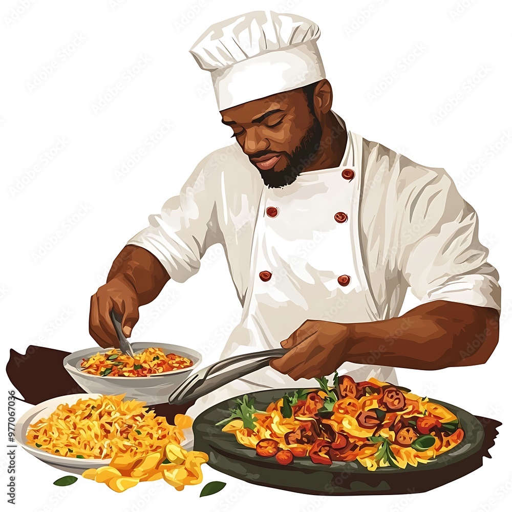A Chef Preparing a Delicious Pasta Dish. A Chef Preparing a Delicious Pasta Dish.