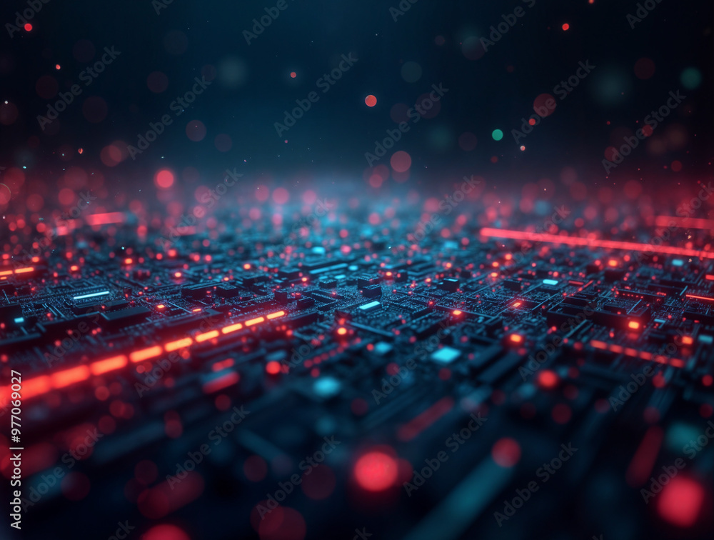 Fototapeta premium abstract digital background, data lines and cyber security. Generative AI