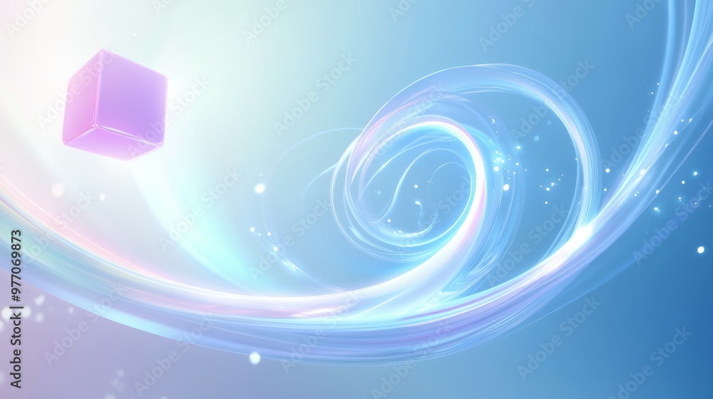 Blue background with a white gradient and light blue circular waves with purple accents Blue background with a white gradient and light blue circular waves with purple accents