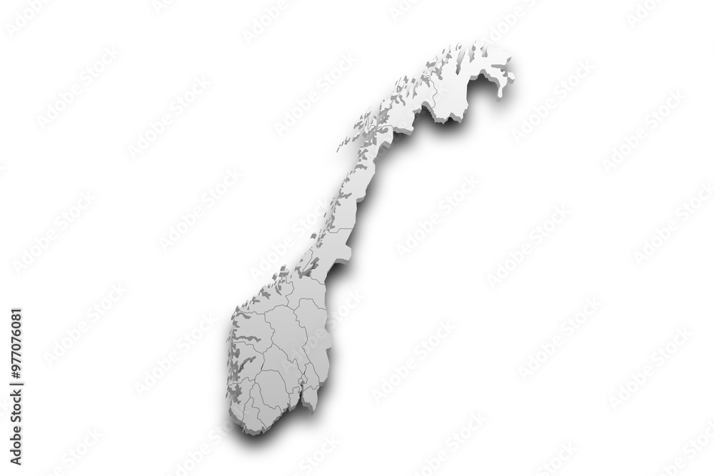 3d Map of Norway country with counties, City and color. Norway map, Norge, noreg, No 3d Map of Norway country with counties, City and color. Norway map, Norge, noreg, No