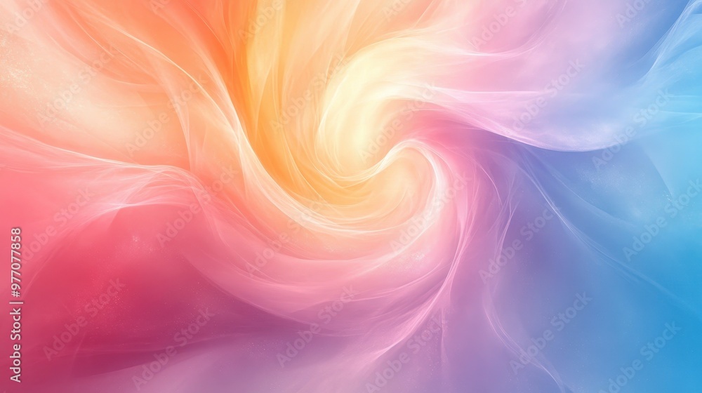 Abstract Colorful Swirling Background with Soft Gradient Hues of Pink, Orange, Yellow, and Blue Abstract Colorful Swirling Background with Soft Gradient Hues of Pink, Orange, Yellow, and Blue