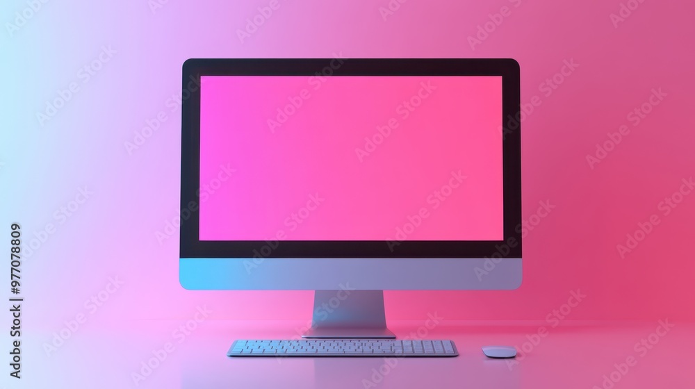 Sleek Professional Monitor Mockup on White Background for Modern Content Presentation Sleek Professional Monitor Mockup on White Background for Modern Content Presentation