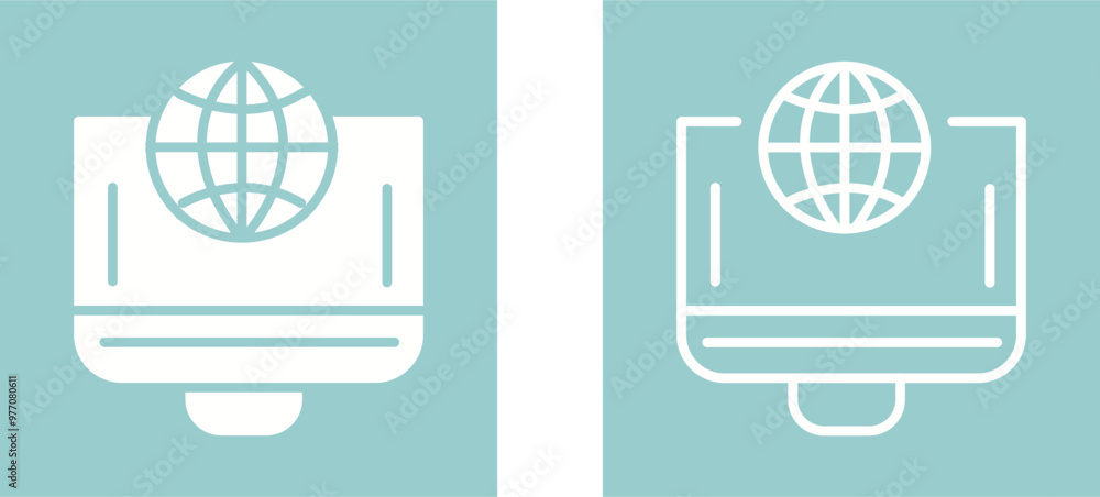 Fototapeta premium Graph Line Screen Vector Icon