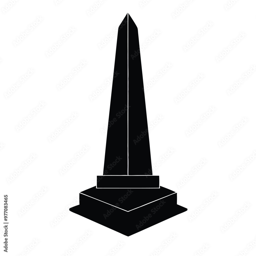 a Obelisk icon, vector silhouette illustration, isolated white background a Obelisk icon, vector silhouette illustration, isolated white background
