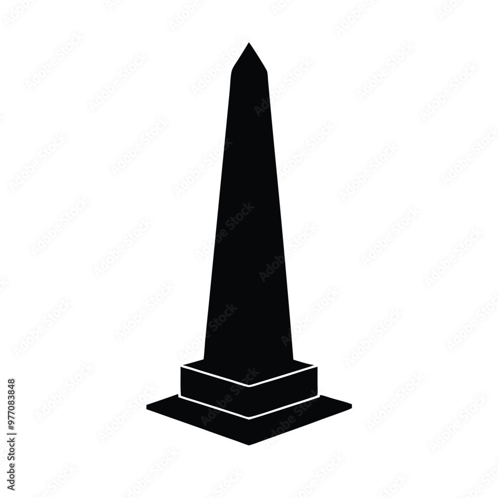 a Obelisk icon, vector silhouette illustration, isolated white background a Obelisk icon, vector silhouette illustration, isolated white background