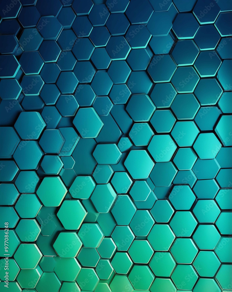 Blue to green gradient hexagon design Blue to green gradient hexagon design