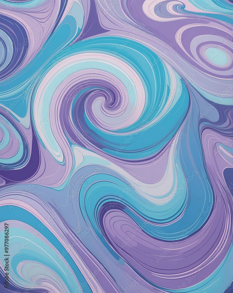 Obraz premium Blue to purple pastel geometric swirl design